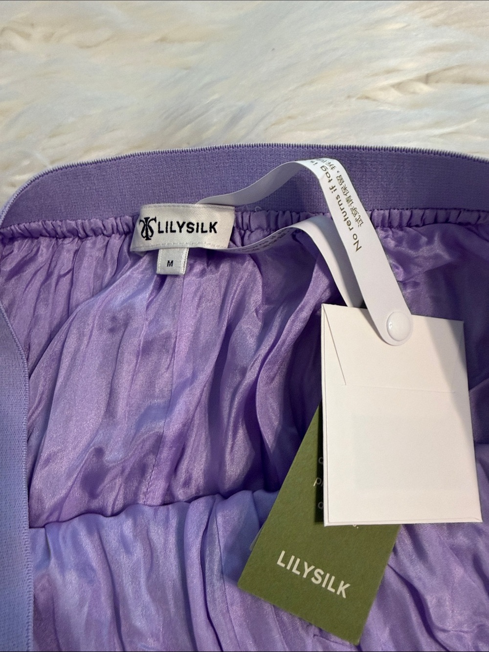 Lilysilk Pleated Lavender Midi Skirt - Women size M brand new length 30” W 26” - Picture 4 of 9